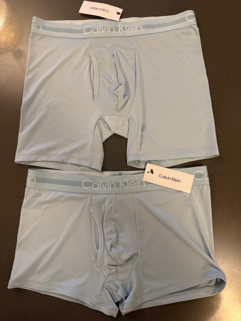 New Calvin Klein Light Blue. 1 Boxer Brief. 1 Low Rise Trunk. Microfiber